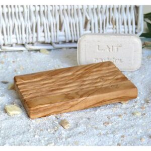 Grooved Olive Wood Soap Holder