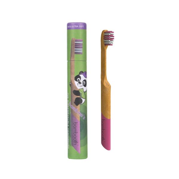 Bambooth Bambino Kids Bamboo Toothbrush - Coral Pink