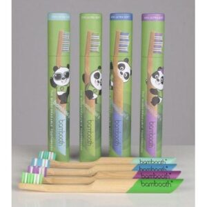 Bambooth Bambino Kids Bamboo Toothbrush - Set of 4 Single Tubes