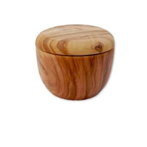 Olive Wood Salt Pot with Lid