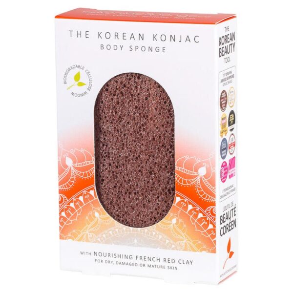 The Konjac Sponge Co. Korean Konjac Body Sponge - French Red Clay