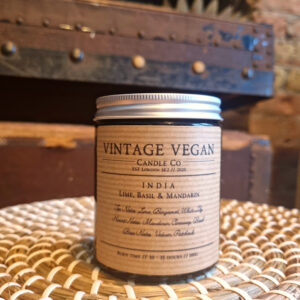 Vintage Vegan Candle Co India Soy Wax Candle - Lime, Basil & Mandarin