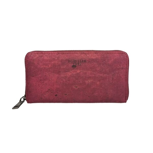 Whistler Tree Albufeira Large Ladies Purse in Raspberry Vegan Cork Leather