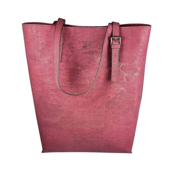 Whistler Tree Amadora Tote Bag in Raspberry Vegan Cork Leather