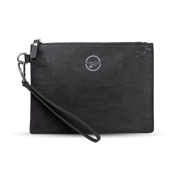 Whistler Tree Estoril Clutch Bag in Black Vegan Cork Leather