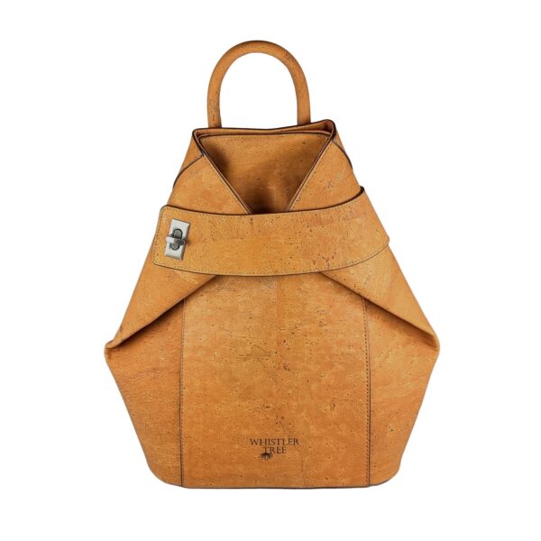 Whistler Tree Silves Folded Backpack in Tan Vegan Cork Leather