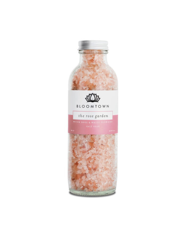 Bloomtown Pink Himalayan Salt Soak - The Rose Garden (Musk Rose & White Flowers)